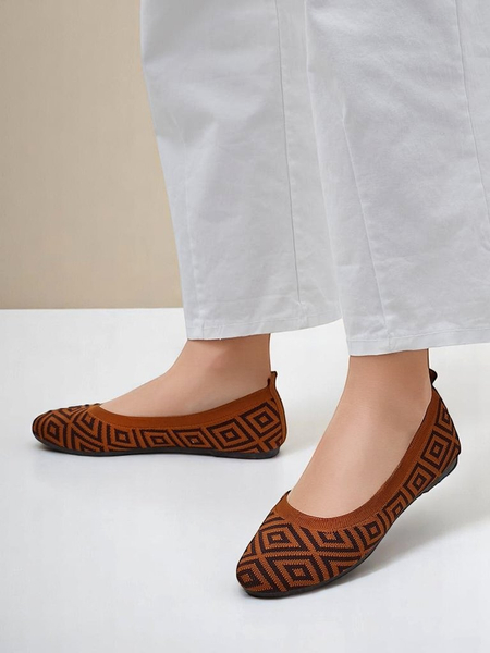 Royalfashion dámske textilné balerínky s geometrickým vzorom Metric