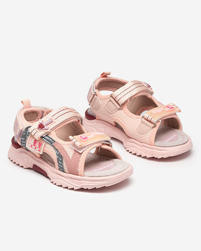 Ružové detské sandále na suchý zips Ceteris - Obuv