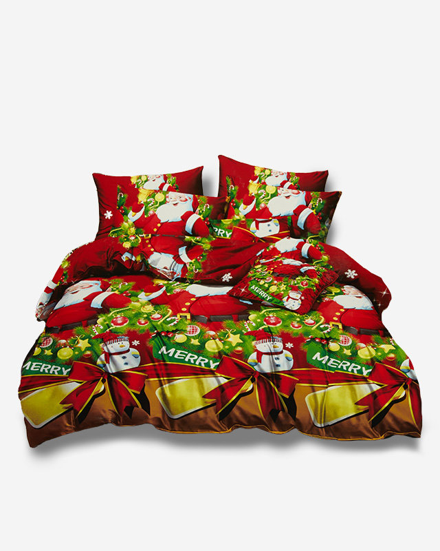 Vianočná posteľná bielizeň so Santa Clausom 160x200 sada 3 DIELOV - Posteľná bielizeň