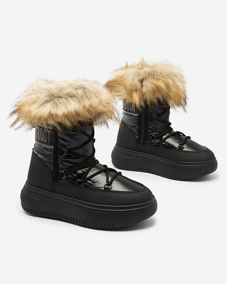 Royalfashion Black slip-on boots a\'la snow boots for women Gomllo