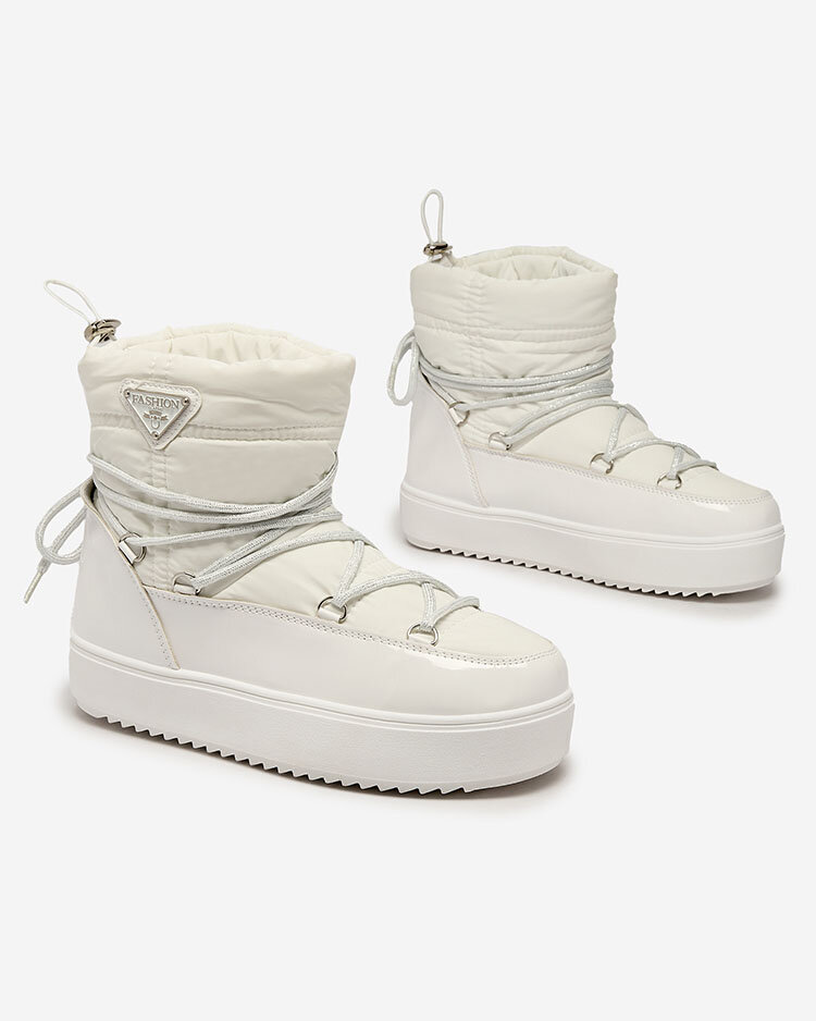 Royalfashion Dámske slip-on čižmy a\'la snow boots v bielej farbe Vevnose