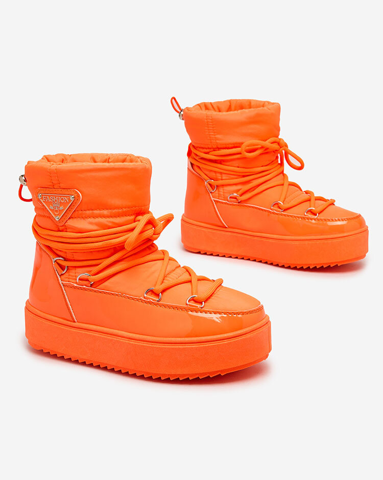 Royalfashion Detské slip-on topánky a\'la snow boots v neónovo oranžovej farbe Asifa