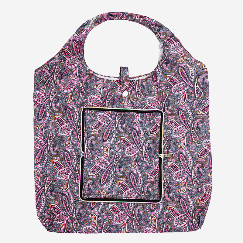 Ružovo-sivá vzorovaná skladacia taška na peňaženku - Príslušenstvo