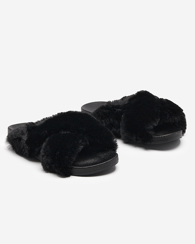 Papuče s kožušinkou v čiernej farbe Mashte - Obuv