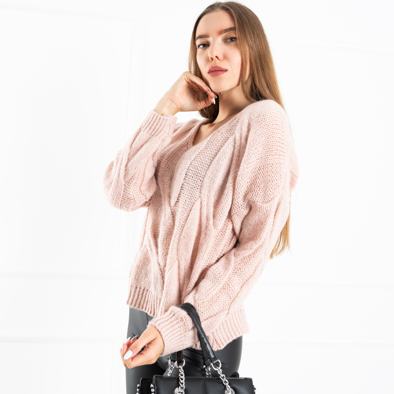 Svetloružový dámsky sveter - Oblečenie