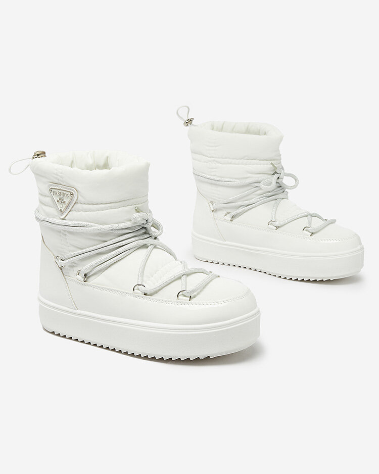 Royalfashion White slip-on dámske snehové topánky Galebda