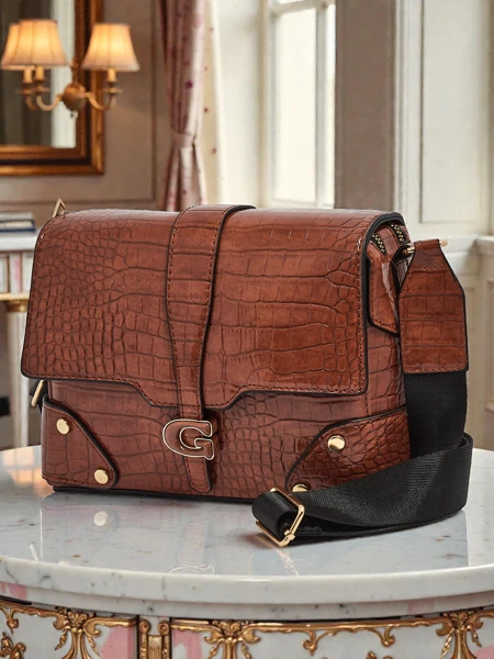 Ženska Torbica Flora Rjava Usnjena Elegantna za Vsak Dan