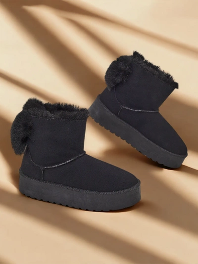 Royalfashion Dámske čižmy a'la snow boots v čiernej farbe Goroggo