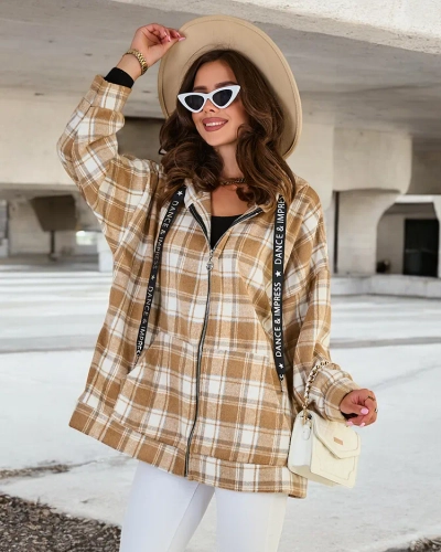 Royalfashion Dámsky kabát košeľového typu