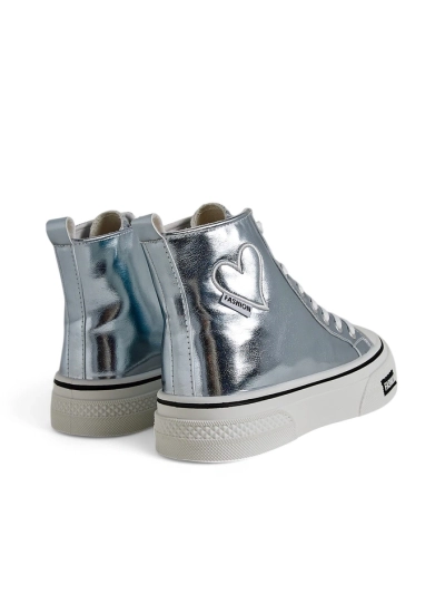 Royalfashion Vysoké dámske tenisky srdce Strieborné srdce