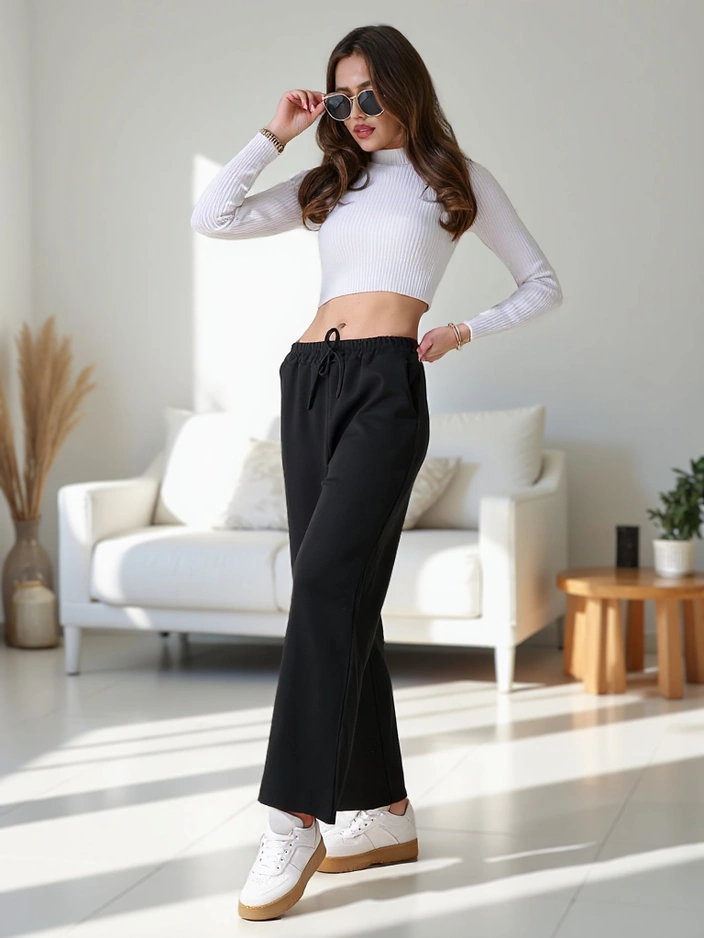 Royalfashion Viskózové široké dámske tepláky