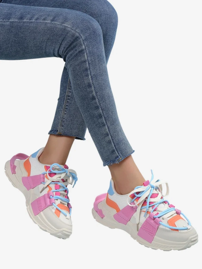 Royalfashion Dámske športové tenisky s gumovými vkladkami Bubble