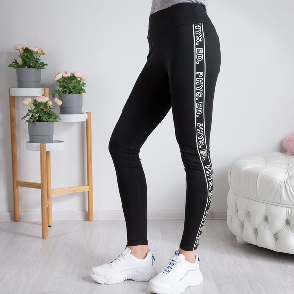 Černé legíny s vysokým pasem - Kalhoty 1