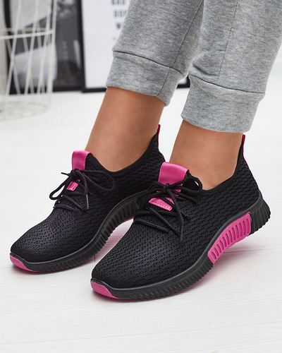 Čierna dámska športová obuv s fuchsiovými vložkami Keteti - Obuv