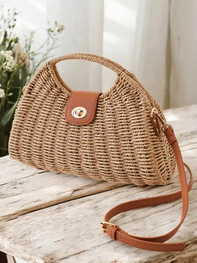 Royalfashion Malá prútená kabelka typu kufrík