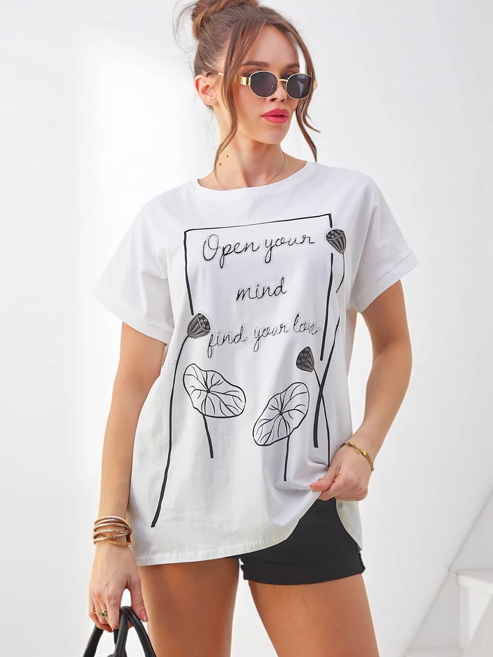 Royalfashion Dámske bavlnené tričko s zaujímavým potlačou