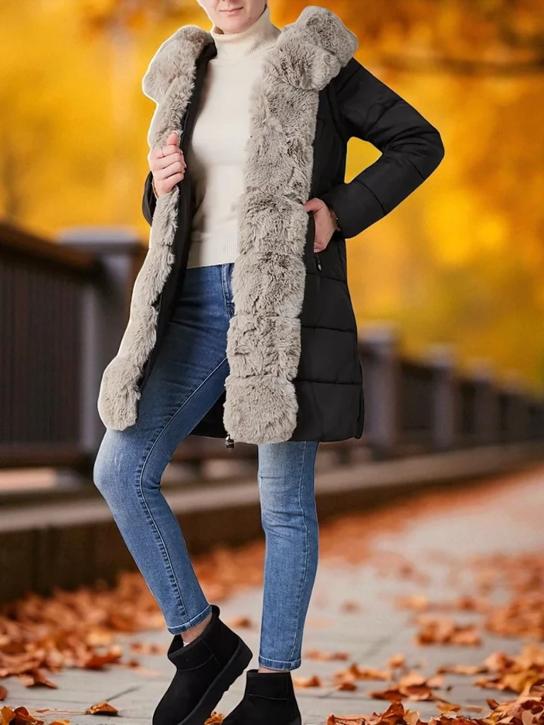 Royalfashion Dámska bunda s odnímateľnými rukávmi