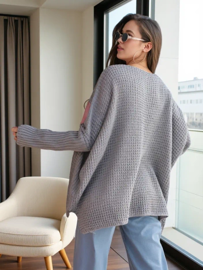 Royalfashion Ženský akrylový sveter srdiečkový oversized