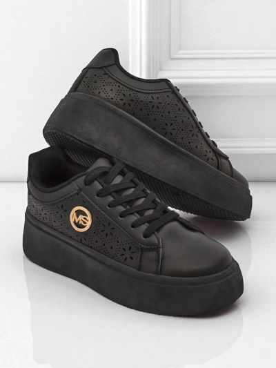 Ženske superge platforma Perseida Royalfashion črne eko usnje