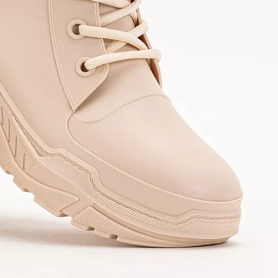 OUTLET Krémové dámske čižmy a'la gumáky Aiax - Obuv