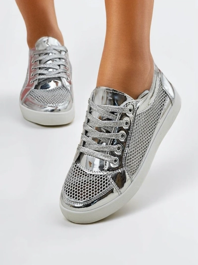 Royalfashion Lakované dámske tenisky z eko kože Azzuros