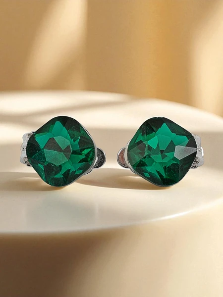 Royalfashion ženski uhani na klips s kristalom