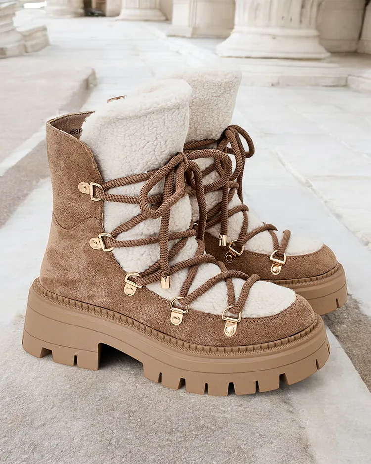 Royalfashion Lozin dámske šnurovacie snehové topánky