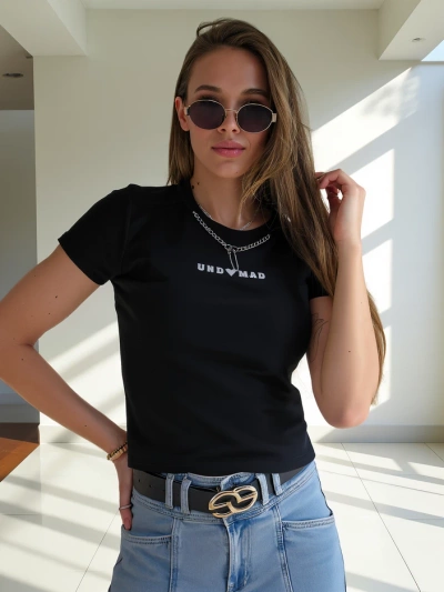 Royalfashion Dámske bavlnené crop top s nápisom