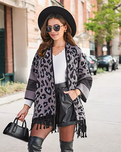 Royalfashion Dámske pončo s potlačou