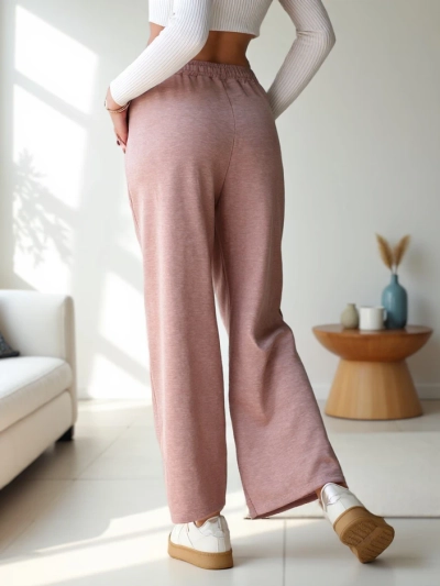 Royalfashion Dámske široké športové nohavice s rhinestones