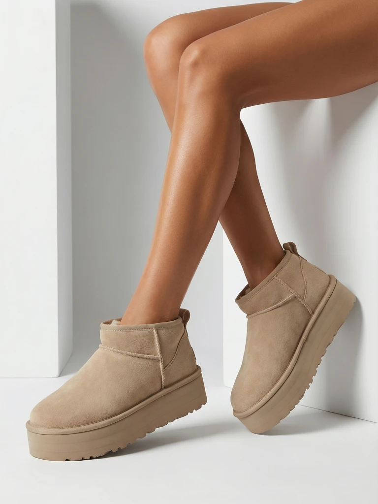 Royalfashion Dámske krátke čižmy a'la snow boots Ozozi