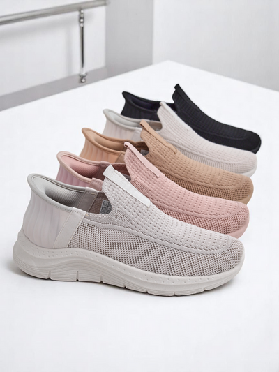 Ženski čevlji na navlačenje Selene Bež – udobne superge s plosko peto