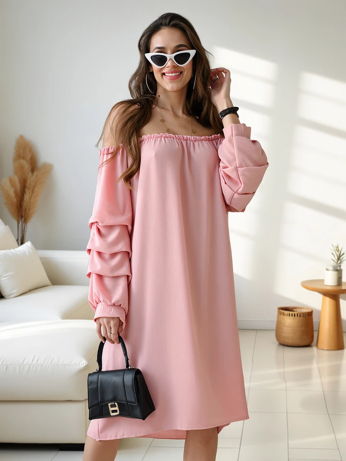 Kráľovská móda Hladké dámske šaty a'la španielsky štýl s volánmi