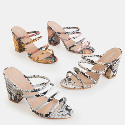 Čiernobiele papuče s razbou na vyššom stĺpiku Furlisa - Obuv