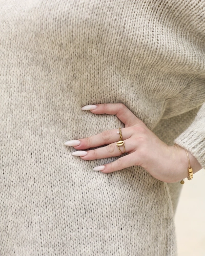 Royalfashion Šedý dámsky dlhý oversize sveter