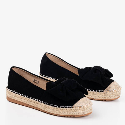 Černé espadrily na platformě s lukem Giti - Footwear 1