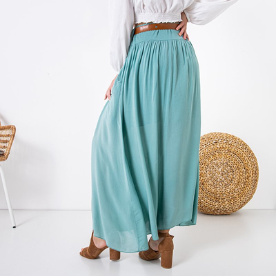 Dámska maxi sukňa z mäty - Oblečenie