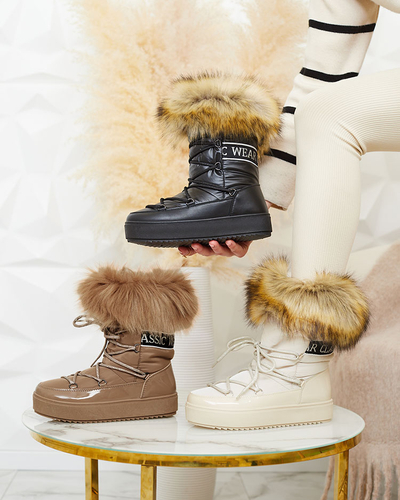 Royalfashion Šnurovacie čižmy a'la snow boots s kožušinou Heccti