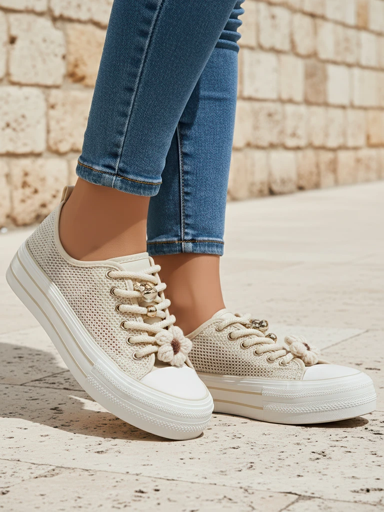 Royalfashion Dámske perforované sneakers s ozdobami Osdo