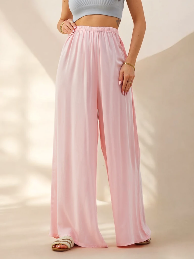 Royalfashion Dámske rovné viskózové nohavice materiál