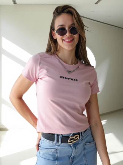 Royalfashion Dámsky bavlnený crop top s nápisom