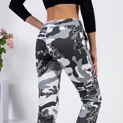 Šedé dámske maskáčové nohavice - Oblečenie