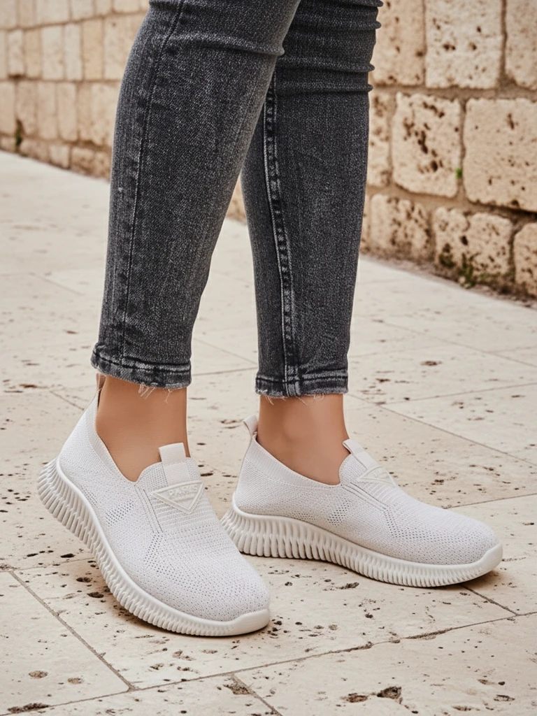 Royalfashion Wsuwane damskie materiałowe buty sportowe Serra