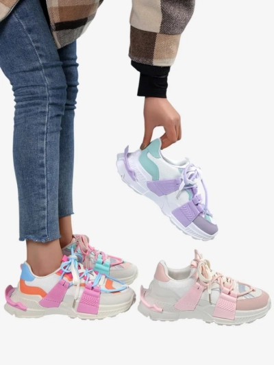 Royalfashion Dámske športové tenisky s gumovými vkladkami Bubble