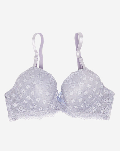 Dámska podprsenka so sivou čipkou - Spodná bielizeň