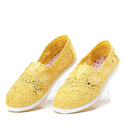 Žltý čipkovaný návlek na Morona - Obuv