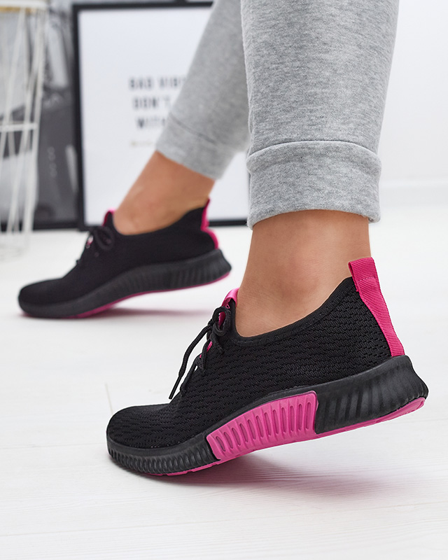 Čierna dámska športová obuv s fuchsiovými vložkami Keteti - Obuv