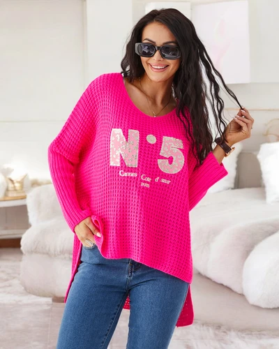 Royalfashion akrylový dámsky pletený sveter s nápismi