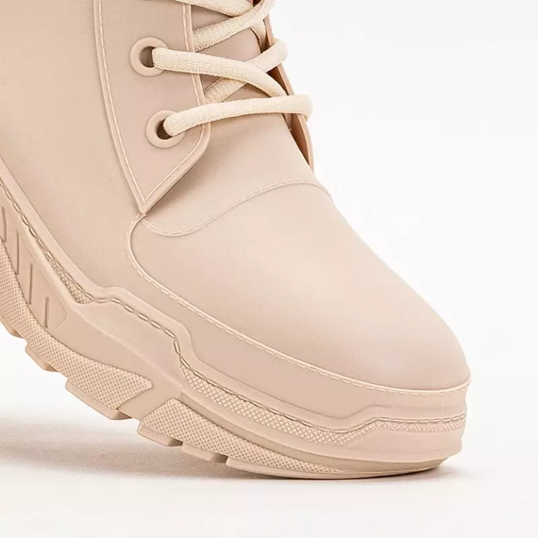 OUTLET Krémové dámske čižmy a'la gumáky Aiax - Obuv