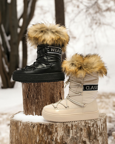 Royalfashion Šnurovacie čižmy a'la snow boots s kožušinou Heccti